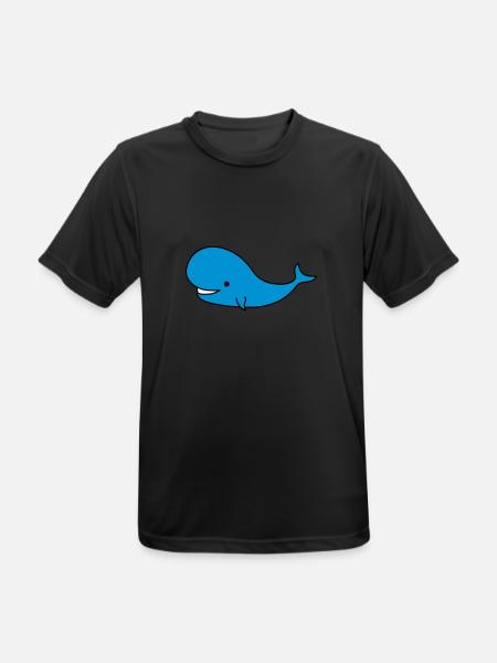 Whale - Männer T-Shirt atmungsaktiv - Schwarz