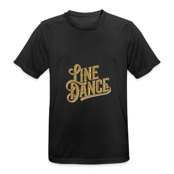 Line Dancing Country Dance - Line Dance Tanzen - Männer T-Shirt atmungsaktiv - Schwarz - Vorne - AI Model Male 178 light (178cm)