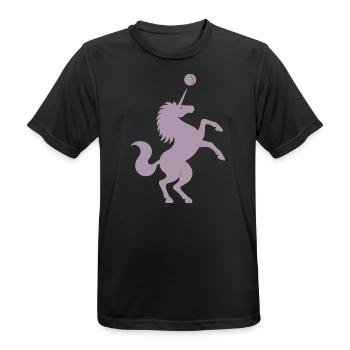 Unicorn Tennis Player Silhouette Minimalist - Men's Breathable T-Shirt - black - Front - AI Model Male 178 light (178cm)