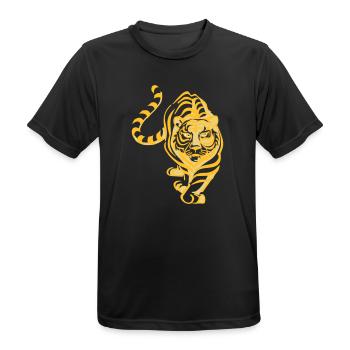 Tiger (3c) - Men's Breathable T-Shirt - black - Front - AI Model Male 178 light (178cm)