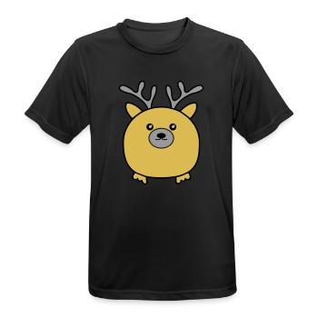 Bébé orignal - T-shirt respirant Homme - noir - Devant - AI Model Male 178 light (178cm)