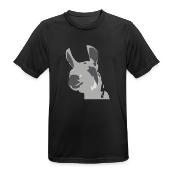 lama - Männer T-Shirt atmungsaktiv - Schwarz - Vorne - AI Model Male 178 light (178cm)