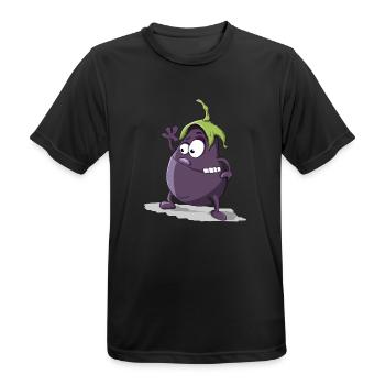 Aubergine - Männer T-Shirt atmungsaktiv - Schwarz - Vorne - AI Model Male 178 light (178cm)