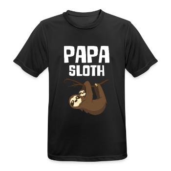 Papa Sloth - Männer T-Shirt atmungsaktiv - Schwarz - Vorne - AI Model Male 178 light (178cm)