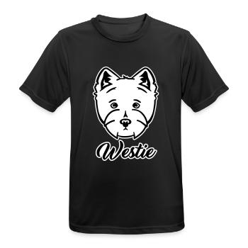 Westie - Männer T-Shirt atmungsaktiv - Schwarz - Vorne - AI Model Male 178 light (178cm)