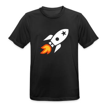 Fusée - T-shirt respirant Homme - noir - Devant - AI Model Male 178 light (178cm)