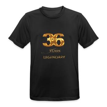 36. Geburtstag - Männer T-Shirt atmungsaktiv - Schwarz - Vorne - AI Model Male 178 light (178cm)