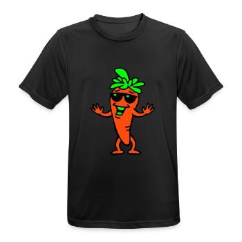 Coole Karotte (Farbe) - Männer T-Shirt atmungsaktiv - Schwarz - Vorne - AI Model Male 178 light (178cm)