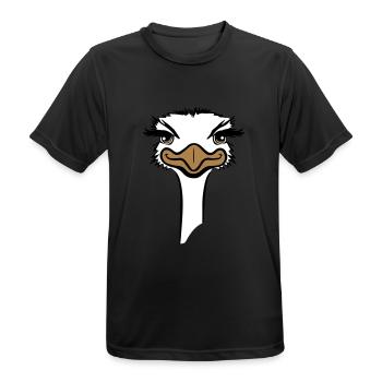 strauss emu hübsch süss - Männer T-Shirt atmungsaktiv - Schwarz - Vorne - AI Model Male 178 light (178cm)