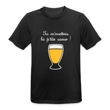 tu m'mettras la petite soeur - T-shirt respirant Homme - noir - Devant - AI Model Male 178 light (178cm)