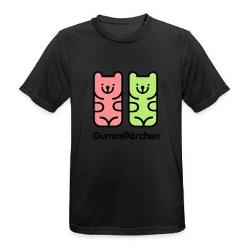 GummiPärchen - Männer T-Shirt atmungsaktiv - Schwarz - Vorne - AI Model Male 178 light (178cm)