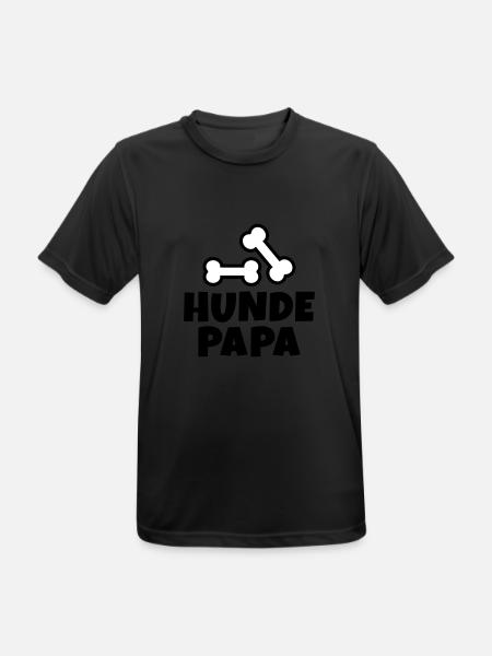 Hundepapa - Männer T-Shirt atmungsaktiv - Schwarz