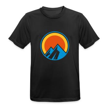 Berg Logo - Männer T-Shirt atmungsaktiv - Schwarz - Vorne - AI Model Male 178 light (178cm)