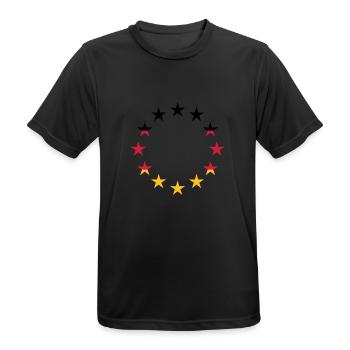 europe stars circle 3 colors germany nation black - Men's Breathable T-Shirt - black - Front - AI Model Male 178 light (178cm)