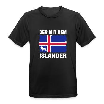 Der mit dem Isländer - Männer T-Shirt atmungsaktiv - Schwarz - Vorne - AI Model Male 178 light (178cm)
