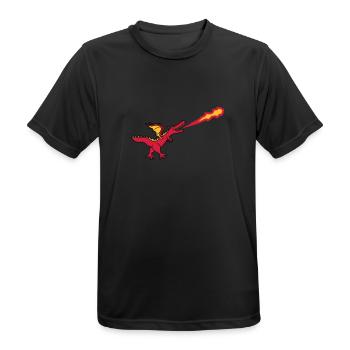 heiß feuer spucken flammen laufen gehen groß comic - Männer T-Shirt atmungsaktiv - Schwarz - Vorne - AI Model Male 178 light (178cm)