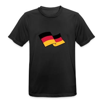 wehend wind 3 farben deutschland nation schwarz ro - Männer T-Shirt atmungsaktiv - Schwarz - Vorne - AI Model Male 178 light (178cm)