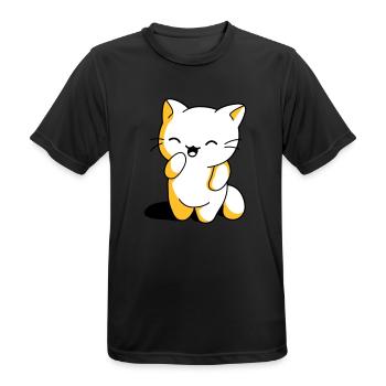Kitten kawaii funny - Men's Breathable T-Shirt - black - Front - AI Model Male 178 light (178cm)