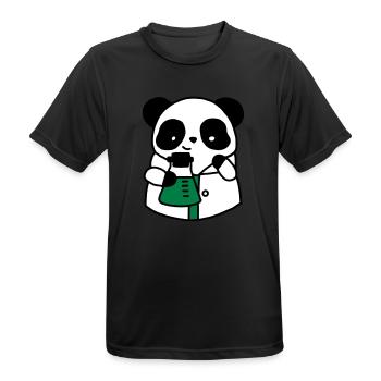 Panda chemical scientist technical biologist - Men's Breathable T-Shirt - black - Front - AI Model Male 178 light (178cm)