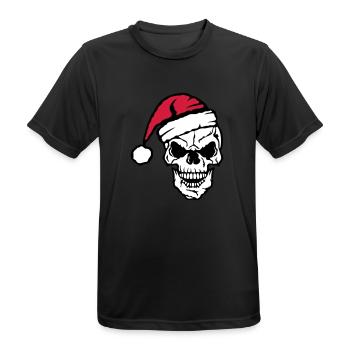 tete de mort noel bonnet crane - T-shirt respirant Homme - noir - Devant - AI Model Male 178 light (178cm)