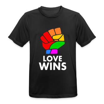 Love wins - Männer T-Shirt atmungsaktiv - Schwarz - Vorne - AI Model Male 178 light (178cm)