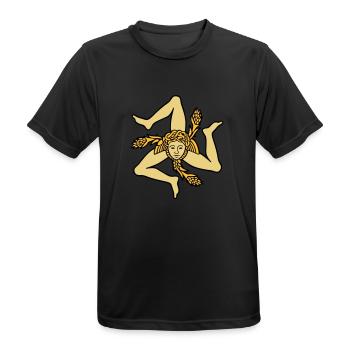 Sizilien Trinacria sizilianische Flagge Sicilia - Männer T-Shirt atmungsaktiv - Schwarz - Vorne - AI Model Male 178 light (178cm)