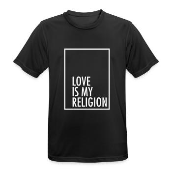 Love Is My Religion - Men's Breathable T-Shirt - black - Front - AI Model Male 178 light (178cm)