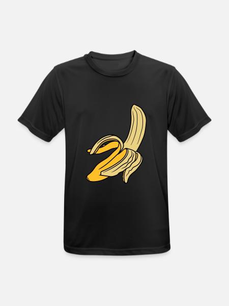 ouvert bananes pelées nourriture délicieuse - T-shirt respirant Homme - noir