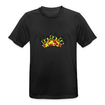 Fire flames couronne - T-shirt respirant Homme - noir - Devant - AI Model Male 178 light (178cm)