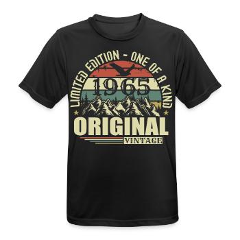 Original 1965 Vintage Rétro Vintage 1965 Né - T-shirt respirant Homme - noir - Devant - AI Model Male 178 light (178cm)