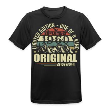 Anniversaire Septembre 1960 Edition Limitée Légende - T-shirt respirant Homme - noir - Devant - AI Model Male 178 light (178cm)