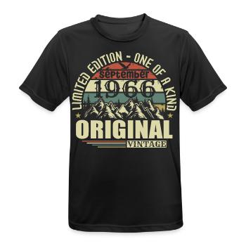 Anniversaire Septembre 1966 Edition Limitée Légende - T-shirt respirant Homme - noir - Devant - AI Model Male 178 light (178cm)