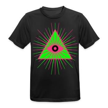 65 Allsehendes Auge Gottes Dreieck Strahlen - Männer T-Shirt atmungsaktiv - Schwarz - Vorne - AI Model Male 178 light (178cm)