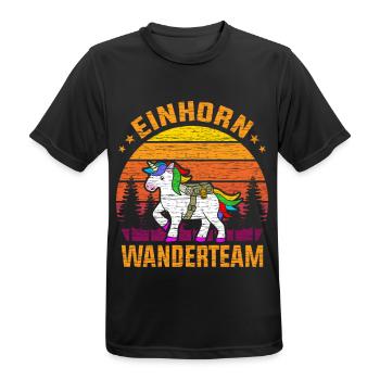 Einhorn Wanderteam Hiking Trekking Wandern Team Wa - Männer T-Shirt atmungsaktiv - Schwarz - Vorne - AI Model Male 178 light (178cm)