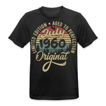 Geburtstag Juli 1960 juli 1960 July 1960 - Männer T-Shirt atmungsaktiv - Schwarz - Vorne - AI Model Male 178 light (178cm)
