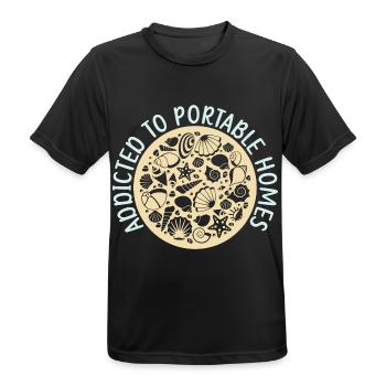 Addicted to Portable Homes Shelling Beachcombi - Men's Breathable T-Shirt - black - Front - AI Model Male 178 light (178cm)