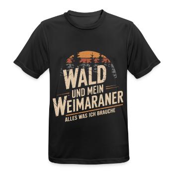 Wald und mein Weimaraner - Männer T-Shirt atmungsaktiv - Schwarz - Vorne - AI Model Male 178 light (178cm)