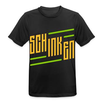 schinken schriftzug - Männer T-Shirt atmungsaktiv - Schwarz - Vorne - AI Model Male 178 light (178cm)