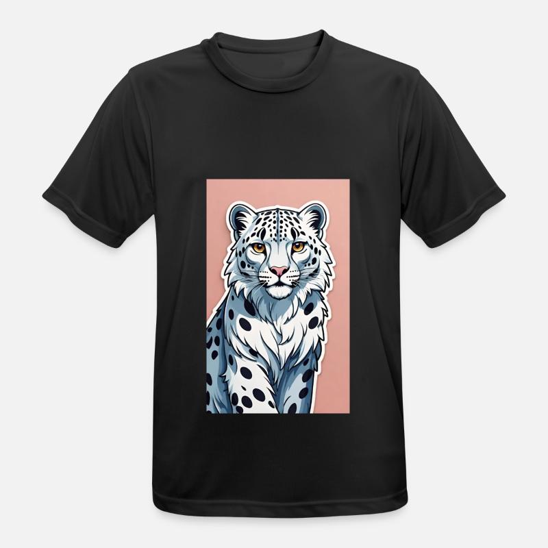 Snow Leopard | Leopard | Predator - Men's Breathable T-Shirt - black
