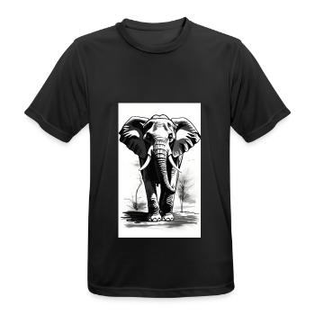Elefant | Wildtier | Afrika | Kindermotive - Männer T-Shirt atmungsaktiv - Schwarz - Vorne - AI Model Male 178 light (178cm)