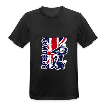 Speedway Racing - Männer T-Shirt atmungsaktiv - Schwarz - Vorne - AI Model Male 178 light (178cm)