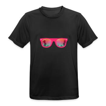 Lunettes de soleil d'été - T-shirt respirant Homme - noir - Devant - AI Model Male 178 light (178cm)