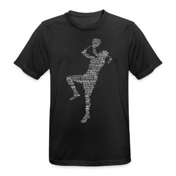 Basket-ball Filles - T-shirt respirant Homme - noir - Devant - AI Model Male 178 light (178cm)