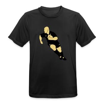 rugby - T-shirt respirant Homme - noir - Devant - AI Model Male 178 light (178cm)