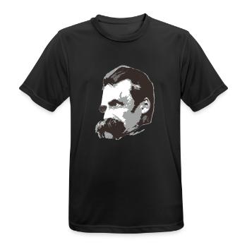 Nietzsche (3farbig) - Männer T-Shirt atmungsaktiv - Schwarz - Vorne - AI Model Male 178 light (178cm)