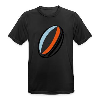 rugby ball france - Men's Breathable T-Shirt - black - Front - AI Model Male 178 light (178cm)