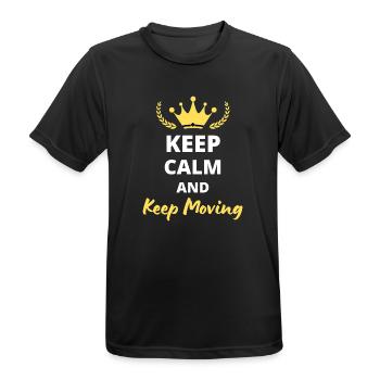 Keep Calm and Keep Moving - Motivation Design - Men's Breathable T-Shirt - black - Front - AI Model Male 178 light (178cm)