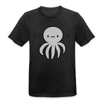 Octopus Octopus Octopus Squid Cute Giant Squid Funny - Men's Breathable T-Shirt - black - Front - AI Model Male 178 light (178cm)