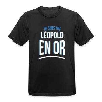 je suis un Léopold en or cadeau idée humour - T-shirt respirant Homme - noir - Devant - AI Model Male 178 light (178cm)