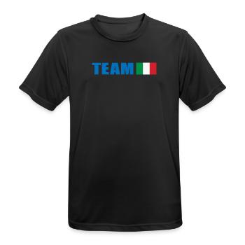 Support Team Italy - Men's Breathable T-Shirt - black - Front - AI Model Male 178 light (178cm)